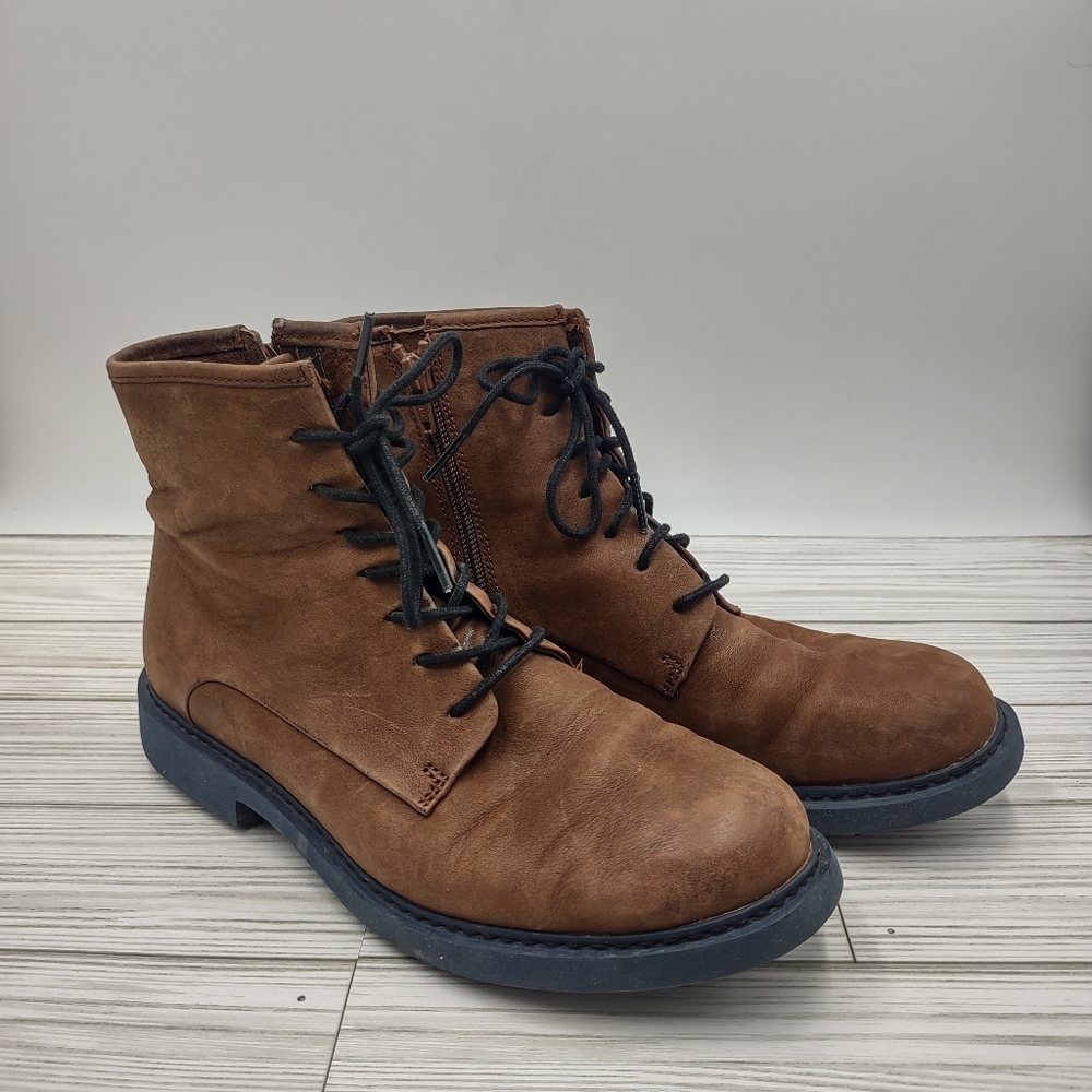 Camper Ultra Light Brown Leather Boots Size 37
